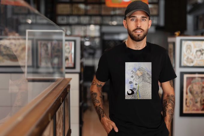 Футболка чорного кольору з дитячим малюнком "Веснянка" від Кіри