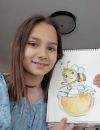 Дитяча футболка блакитного кольору з малюнком "Літаюча машина" від Аліси