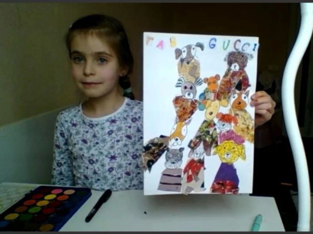 Дитяча футболка жовтого кольору з малюнком "Гавгуччі" від Зої
